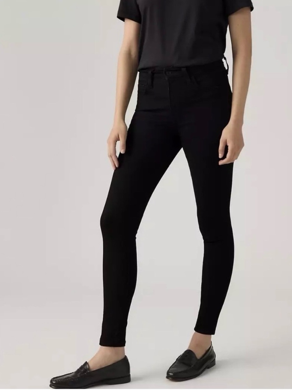 Levi’s 720 High Rise Super Skinny Jeans Size 30 Black Stretch Denim